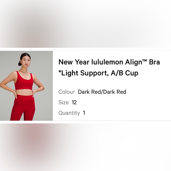 lululemon athletica Other - Lululemon align red sports bra